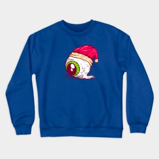 Spooky Eye Ball with santa hat Crewneck Sweatshirt